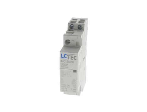 Stycznik modułowy 230V AC 50Hz 20A 1M 2P 2Z MC-20/20