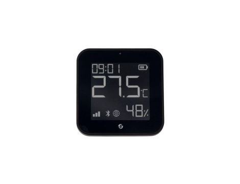 Shelly BLU HiT Display ZB Black - czujnik temperatury i wilgotności z wyświetlaczem bateria, USB WiFi/Bluetooth/Zigbee
