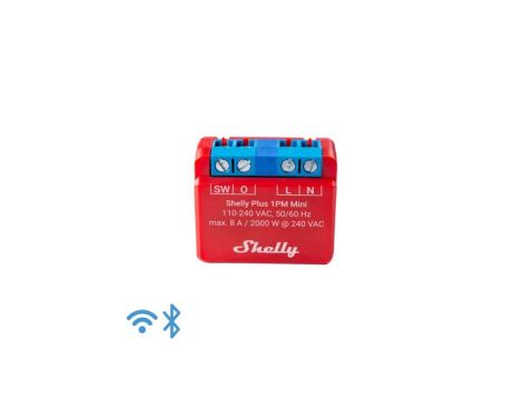 Shelly 1PM Mini Gen3 - mini przekaźnik dopuszkowy z pomiarem energii 110-240 V/16A WiFi/Bluetooth 3800235261590