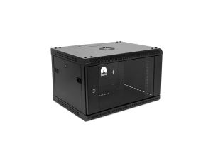 Szafa wisząca RACK 19 6U 450mm drzwi szklane czarna NEKU STD