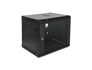 Szafa wisząca RACK 19 9U 450mm drzwi szklane czarna NEKU STD