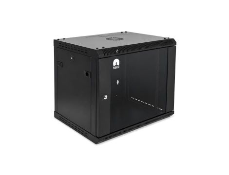 Szafa wisząca RACK 19 9U 450mm drzwi szklane czarna NEKU STD