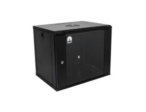 Szafa wisząca RACK 19 9U 400mm drzwi szklane czarna NEKU ECO