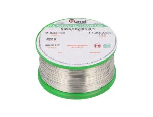 Cyna bezołowiowe, Sn96,5Ag3Cu0,5, 500um, 250g, szpula, 217...220C SN96,5AG3CU0,5-1.1.3 Q 0.50MM 250G