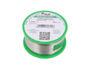 Cyna bezołowiowe, Sn96,5Ag3Cu0,5, 0,8mm, 250g, szpula, 217...220C SN96,5AG3CU0,5-WS212/2,50.80 250 G