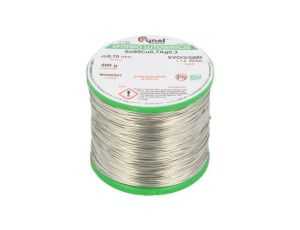 Cyna bezołowiowe, Sn99Cu0,7Ag0,3, 700um, 500g, szpula, 216...227C SAC0307 0.7MM 0.5KG