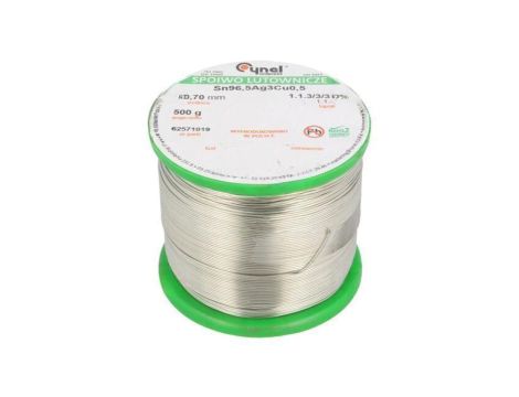 Cyna bezołowiowe, Sn96,5Ag3Cu0,5, 700um, 500g, szpula, 217...220C SAC305 0.7MM 0.5KG