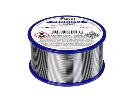 Cyna ołowiowe, Sn63Pb37, 0,9mm, 250g, szpula, 183C, 2,5 SN63PB37-WS212/2.5 Q 0.90 250 G