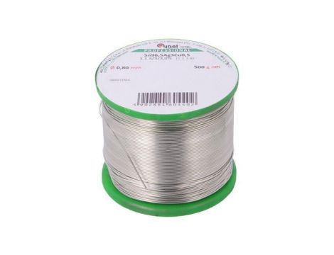 Cyna bezołowiowe, Sn96,5Ag3Cu0,5, 0,8mm, 500g, szpula, 217...220C SAC0305 0.80 500G