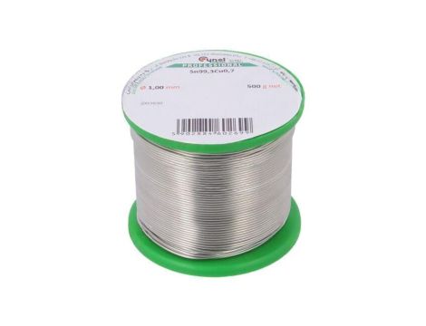 Cyna bezołowiowe, Sn99,3Cu0,7, 1mm, 500g, szpula, 227C SN99,3CU0,7-BT 1.00 500G