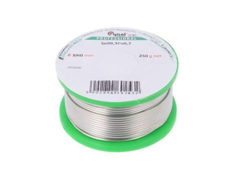 Cyna bezołowiowe, Sn99,3Cu0,7, 1,5mm, 250g, szpula, 227C SN99,3CU0,7-BT 1.50 250G