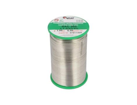 Cyna bezołowiowe, Sn96,5Ag3Cu0,5, 1mm, 500g, szpula, 217...220C, 3 SN96,5AG3CU0,5-1.1.3 Q 1.00 500G