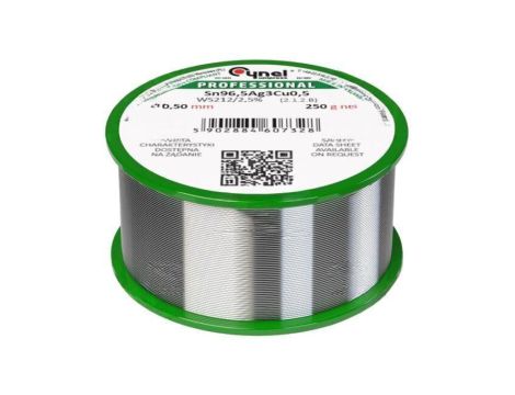 Cyna bezołowiowe, Sn96,5Ag3Cu0,5, 0,5mm, 250g, szpula, 217...220C SN96,5AG3CU0,5-WS212/2,50.50 250 G