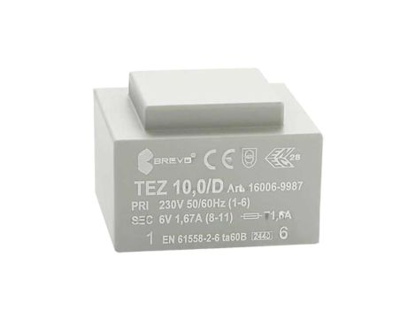 Transformator zalewany 10VA 1,667A 230VAC 6V 16006-9987
