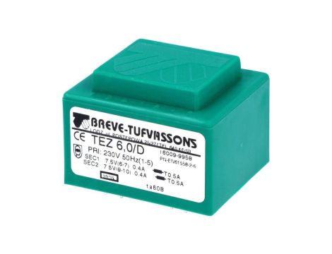 Transformator zalewany 6VA 0,4A 230VAC 7,5V 16009-9958