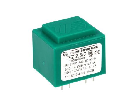 Transformator zalewany 2,5VA 119mA 230VAC 10,5V 16009-9946