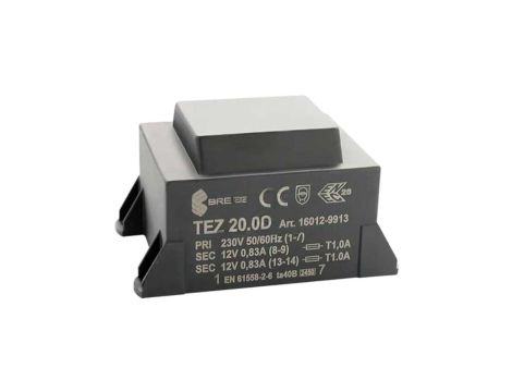 Transformator zalewany 20VA 0,833A 230VAC 12V 16012-9913