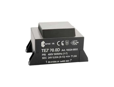 Transformator zalewany 20VA 0,833A 400VAC 24V 16024-9893