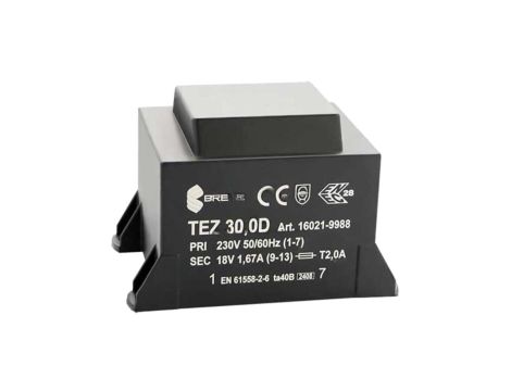 Transformator zalewany 30VA 1,667A 230VAC 18V 16021-9988