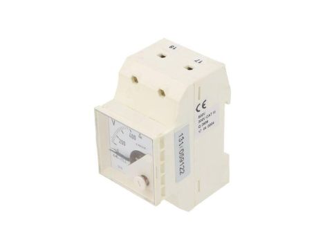 Analogowy woltomierz na szynę DIN, 0...500V, Klasa: 1,5, True RMS, 40...72Hz EB16N E61500000A0