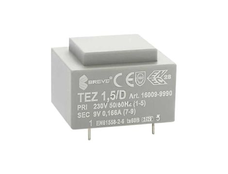 Transformator zalewany 1,5VA 166mA 230VAC 9V 16009-9990