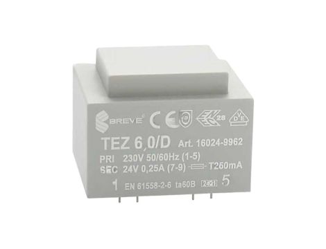 Transformator zalewany 6VA 0,25A 230VAC 24V 16024-9962