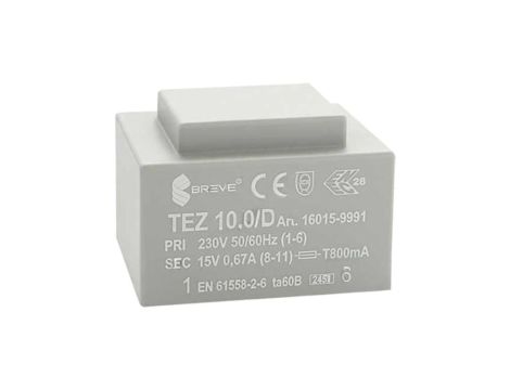 Transformator zalewany 10VA 0,667A 230VAC 15V 16015-9991