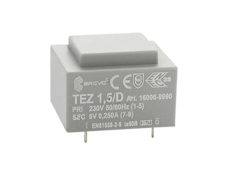 Transformator zalewany 1,5VA 0,25A 230VAC 6V 16006-9990