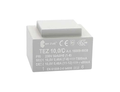 Transformator zalewany 10VA 476mA 230VAC 10,5V 16009-9938