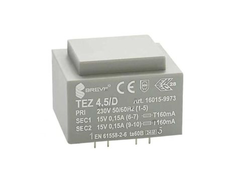 Transformator zalewany 4,5VA 0,15A 230VAC 15V 16015-9973