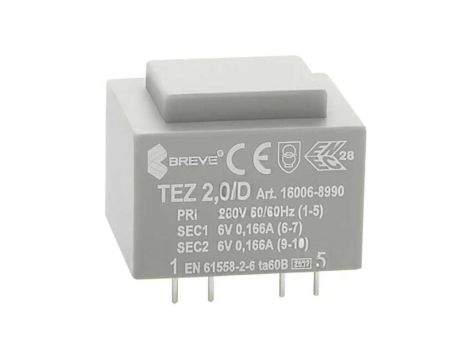 Transformator zalewany 2VA 167mA 230VAC 6V 16006-8990