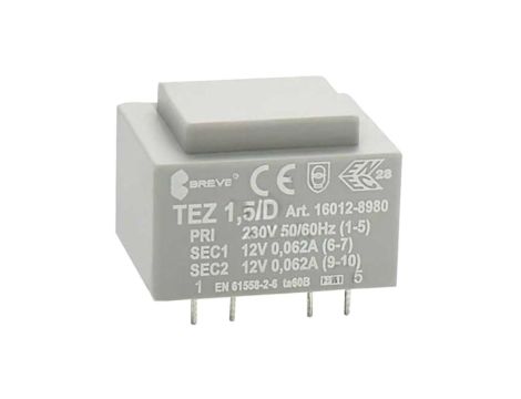 Transformator zalewany 1,5VA 62mA 230VAC 12V 16012-8980