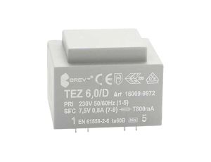 Transformator zalewany 6VA 800mA 230VAC 7,5V 16009-9972