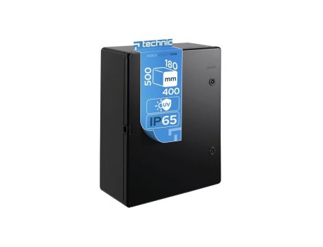 Obudowa ABS standardowa pusta 400x500x180 z ocynkowaną płytą montażową czarna IP65 EDO777008 EDO
