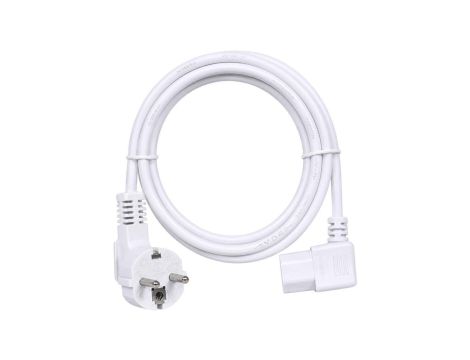Kabel zasilający OWY do komputera z wtyczką kątową IEC320 C13 10A biały 1,5m NEKU
