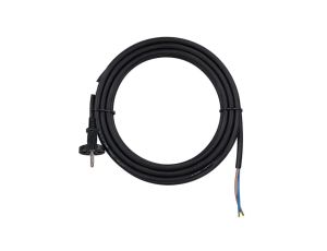 Przewód zasilający SPZ gumowy OW 2x1,5mm2 z wtyczką prostą 2P czarny 4m NEKU
