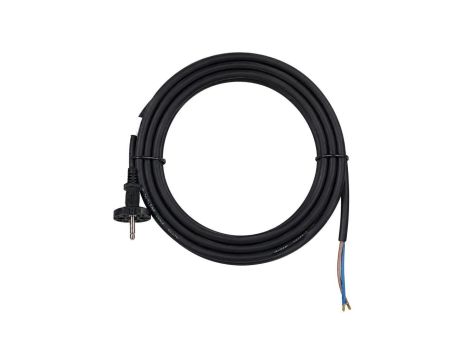 Przewód zasilający SPZ gumowy OW 2x1,5mm2 z wtyczką prostą 2P czarny 4m NEKU