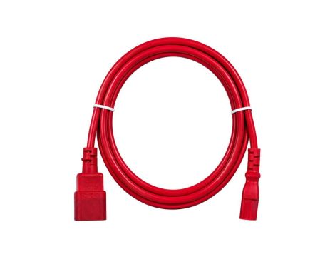 Przedłużacz komputerowy Kabel zasilający (230V 10A) do komputerów i zasilaczy UPS złącza IEC320 (C14 / C13) czerwony 1,8m NEKU
