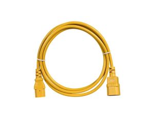 Przedłużacz komputerowy Kabel zasilający (230V 10A) do komputerów i zasilaczy UPS złącza IEC320 (C14 / C13) żółty 0,8m NEKU