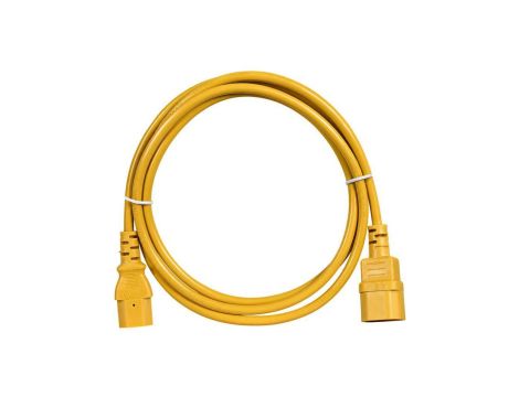 Przedłużacz komputerowy Kabel zasilający (230V 10A) do komputerów i zasilaczy UPS złącza IEC320 (C14 / C13) żółty 0,8m NEKU