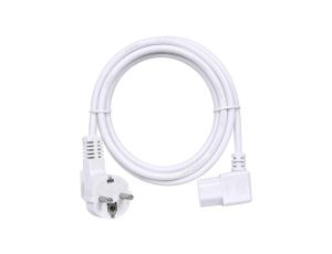 Kabel zasilający OWY do komputera z wtyczką kątową IEC320 C13 10A biały 3m NEKU