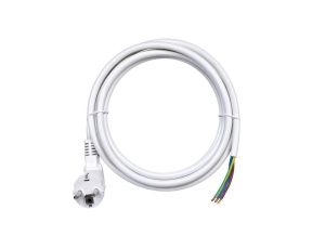 Przewód zasilający SPZ OWY (H05VV-F) 3x2,5mm2 biały 2,5m z wtyczką kątową Uni-Schuko do piekarników, płyt indukcyjnych NEKU