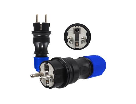 WTYCZKA ELEKTRYCZNA HERMETYCZNA GUMOWA IP54 16A 230V UNI-SCHUKO XTR54 W54.2.FG