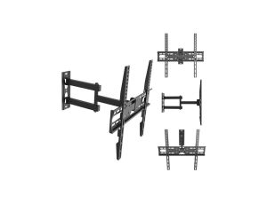 Uchwyt / wieszak do TV Maclean, max VESA 400x400, 32-55, do 30kg, czarny, reg. pochyłu +2~-10 i obrotu +90~-90, MC-191