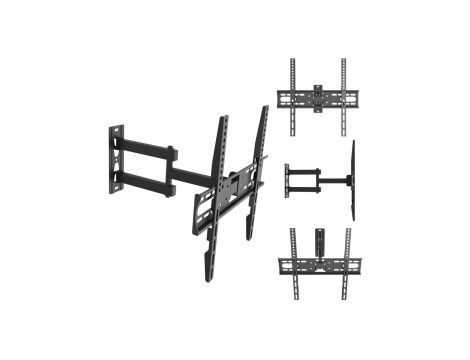 Uchwyt / wieszak do TV Maclean, max VESA 400x400, 32-55, do 30kg, czarny, reg. pochyłu +2~-10 i obrotu +90~-90, MC-191