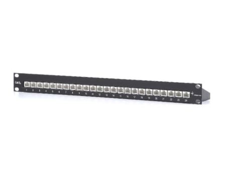 Telegärtner Panel 19 nieekranowany 1U kat.6A 24 porty RJ45 z półką czarny J02023S0051