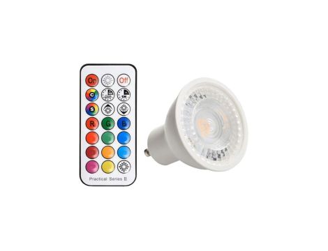 Żarówka led gu10 RGBWW 3,7W (3,7W RGB/ 3,7W WW) rgb + ciepła biała lampa led LUX08078