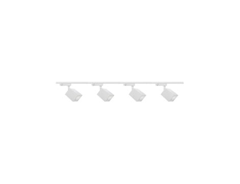 Zestaw 4x lampa OSCAR Track biała z żarówką led gu10 PHILIPS 5W ciepła biała + szynoprzewód 1m kolor biały