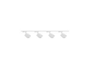 Zestaw 4x lampa OSCAR Track biała z żarówką led gu10 PHILIPS 5W ciepła biała + szynoprzewód 2m kolor biały