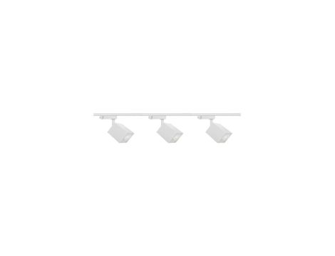 Zestaw 3x lampa OSCAR Track biała z żarówką led gu10 PHILIPS 5W ciepła biała + szynoprzewód 1m kolor biały